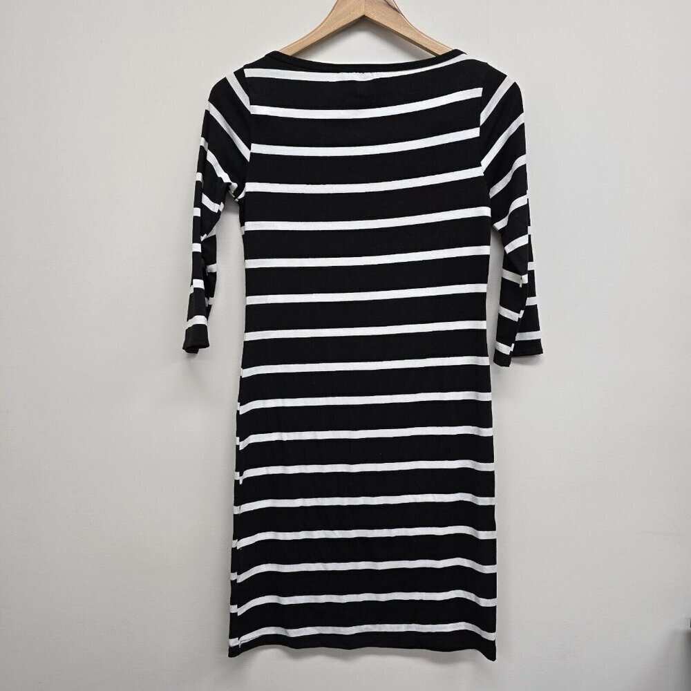 Lulus Heir Lines Striped Bodycon Dress Black White Casual Dress Women's Size M - Picture 2 of 9